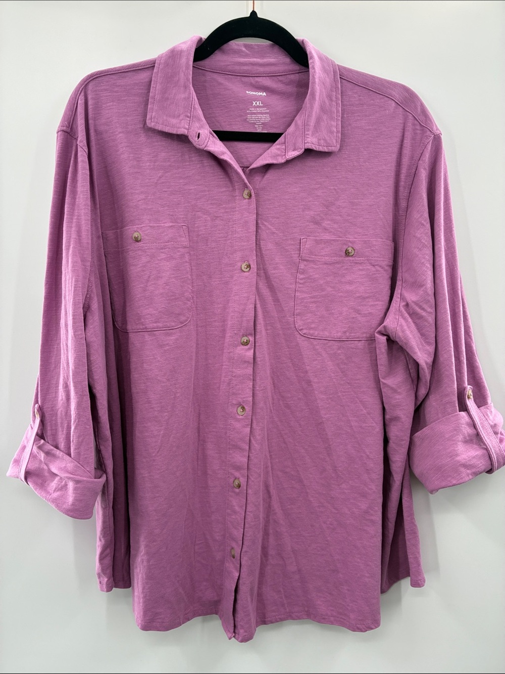Sonoma Casual Button-Down Shirt - Mauve size XXL